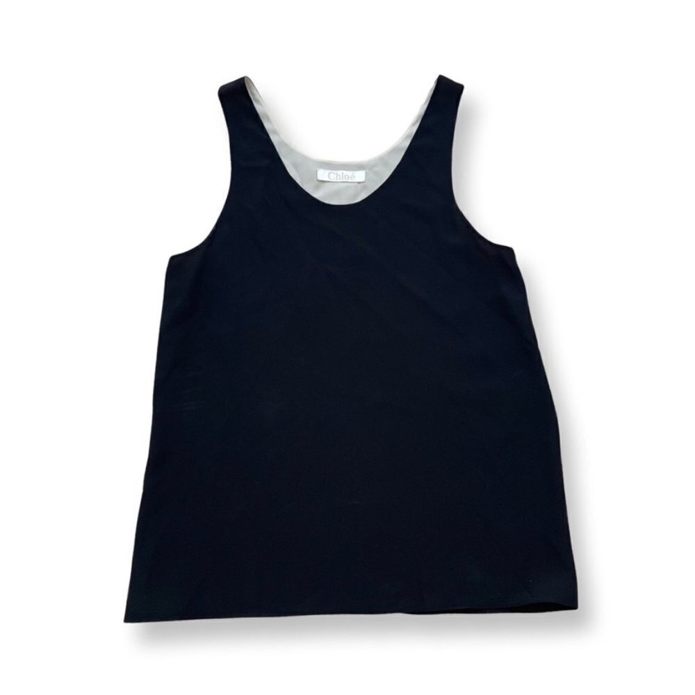 Chloe back silk tank top blouse size 36